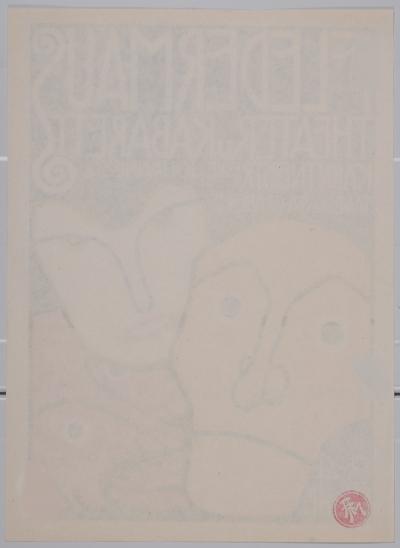 Bertold LOFFLER - Three Masks, Fledermaus Theater and Cabaret, 1907 - Original lithograph 2