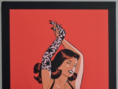 Philippe Berthet-  Pin-up en robe de soirée, 1995 - Lithographie 2