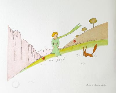 Antoine de SAINT EXUPERY (d’après) - Le Petit Prince et le Renard - Lithographie 2