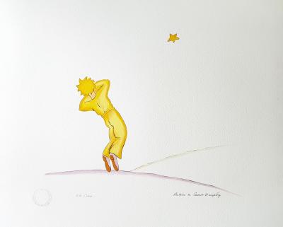 Antoine de SAINT EXUPERY (d’après) - Le Petit Prince endormi - Lithographie 2