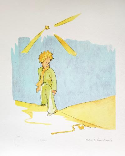 Antoine de SAINT EXUPERY (d’après) - Le Petit Prince et le serpent - Lithographie 2