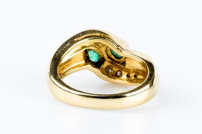 Bague émeraude diamant en or jaune 18 carats 2