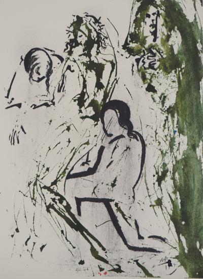 Salvador DALI : Biblia Sacra - La Mise au Tombeau - Lithographie Signée 2
