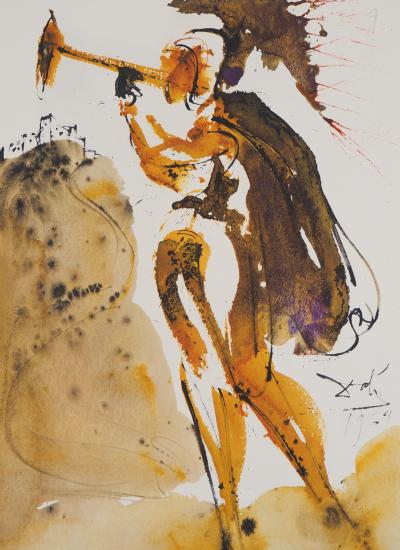 Salvador Dali : Biblia Sacra - Les Trompettes de Sion - Lithographie Signée 2