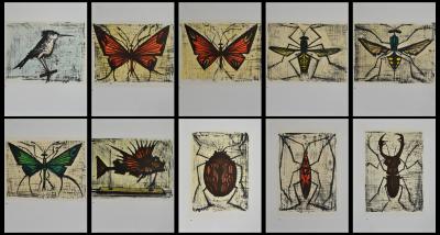 Bernard  BUFFET (d’après) : Les insectes, 1967 - 10 Lithographies 2