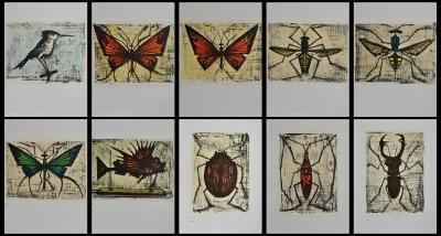 Bernard  BUFFET (d’après) - Les insectes, 1967 - 10 Lithographies