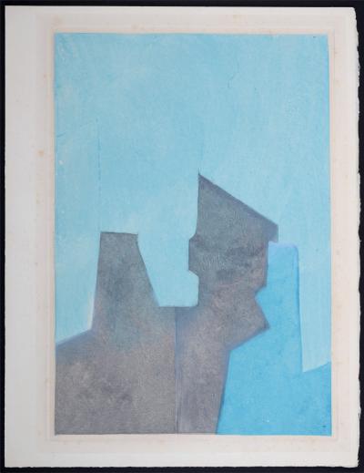 Serge POLIAKOFF - Composition bleue, Parménide, 1964 - Etching 2