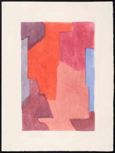 Serge POLIAKOFF - Composition mauve bleue et rouge, Parménide (#E), 1964 - Original etching 2