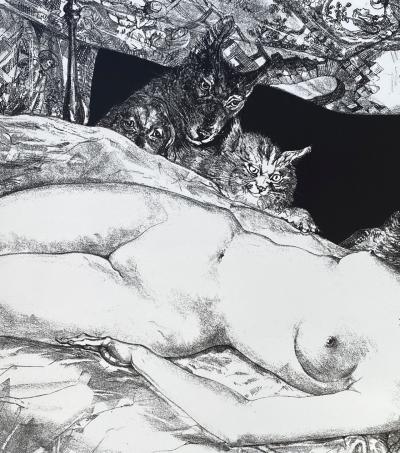 Léonard Tsuguharu FOUJITA - Le rêve, c.1947 - Lithographie originale signée au crayon 2