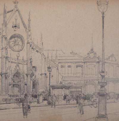Eugène GALIEN - LALOUE - Eglise gothique - Dessin 2