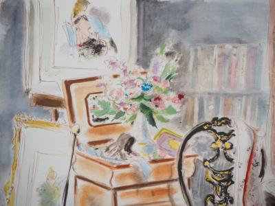 André DIGNIMONT - Couture, La table à ouvrage, 1946 - Lithographie originale signée 2