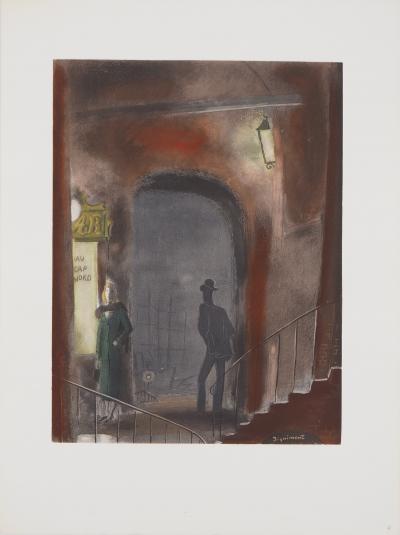 André Dignimont - Nuit à Dunkerque, 1946 - Lithographie originale signée 2