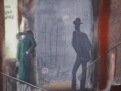 André Dignimont - Nuit à Dunkerque, 1946 - Lithographie originale signée 2
