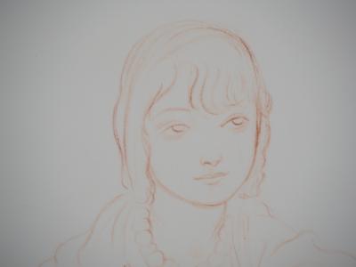 André DIGNIMONT - Petite fille prenant la pause, 1946 - Lithographie originale signée 2