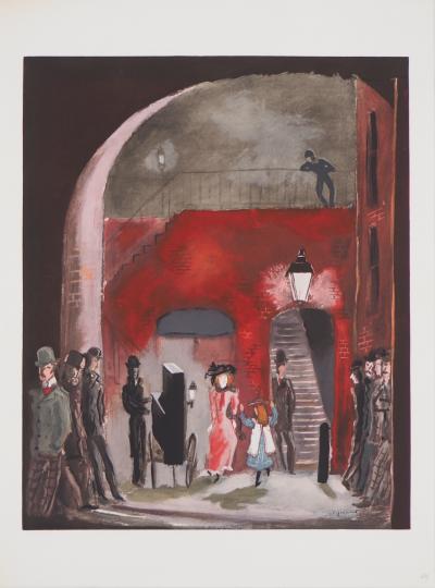 André DIGNIMONT - London: East End, 1946 - Original signed lithograph 2