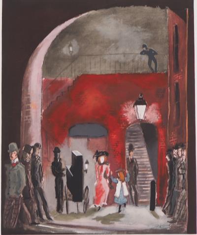André DIGNIMONT - London: East End, 1946 - Original signed lithograph 2
