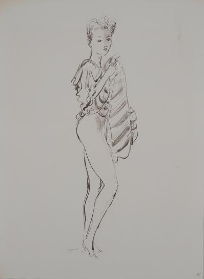 André DIGNIMONT - Essayage, Modèle aux longues jambes, 1946  - Lithographie originale signée 2