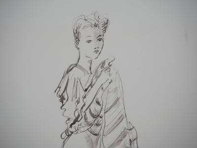 André DIGNIMONT - Essayage, Modèle aux longues jambes, 1946  - Lithographie originale signée 2