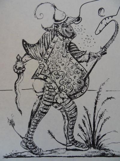 Salvador DALI - Pantagruel : Homme requin et son armure, 1973 - Lithographie originale, Signée au crayon 2