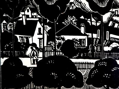 Jean-Emile LABOUREUR : Convalescent à la Campagne - Bois gravé signé 2