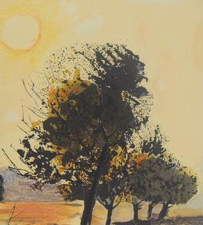 Michel JOUENNE : Champs de Provence - Lithographie originale signée 2
