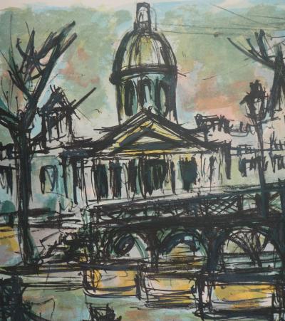 Maurice VERDIER - Paris, Académie et Pont des Arts - Lithographie originale signée 2