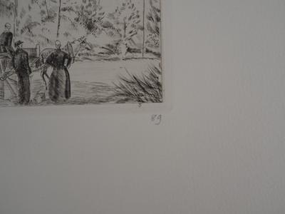 Jean-Emile LABOUREUR : La route dans les sapins - Eau-forte originale signée 2