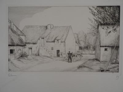 Jean-Emile LABOUREUR : La maison du forgeron - Eau-forte originale signée 2