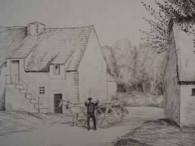 Jean-Emile LABOUREUR : La maison du forgeron - Eau-forte originale signée 2