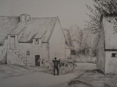 Jean-Emile LABOUREUR : La maison du forgeron - Eau-forte originale signée 2
