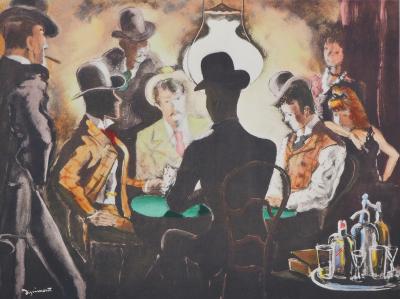 André DIGNIMONT - Casino : Partie de poker, 1946 - Lithographie originale signée 2