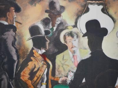André DIGNIMONT - Casino : Partie de poker, 1946 - Lithographie originale signée 2
