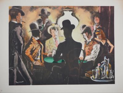 André DIGNIMONT - Casino : Partie de poker, 1946 - Lithographie originale signée 2