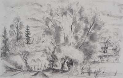 André DIGNIMONT - Paysage de Normandie, 1946 - Lithographie originale signée 2