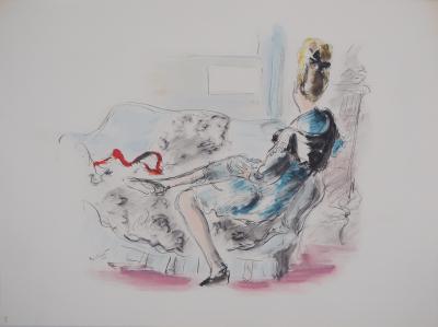 André DIGNIMONT - Actrice dans sa loge, 1946 - Lithographie originale signée 2