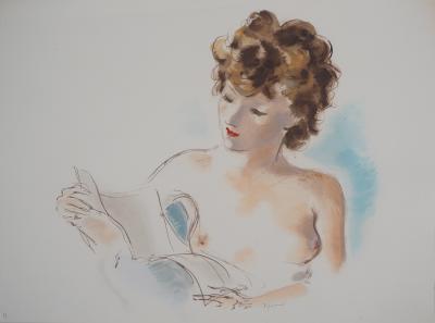 André DIGNIMONT - Modèle lisant,  1946 - Lithographie originale signée 2