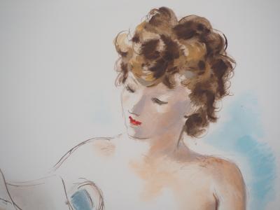 André DIGNIMONT - Modèle lisant,  1946 - Lithographie originale signée 2