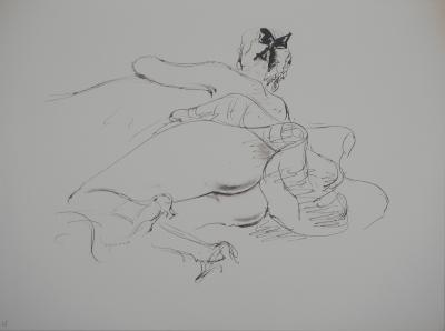 André DIGNIMONT - Le jupon relevé, 1946 - Lithographie originale signée 2