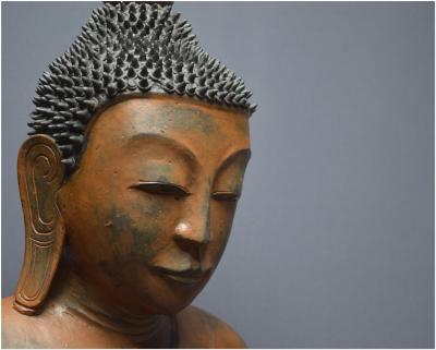 Birmanie - Bouddha Maravijaya en laque sec,  XVIIIème - XIXème siècle, Grand 2