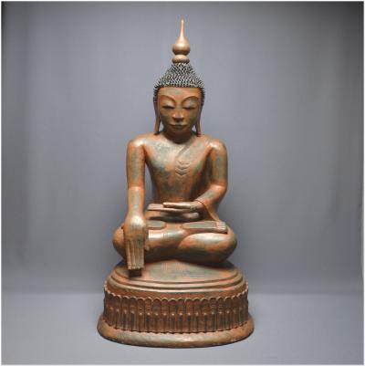 Birmanie - Bouddha Maravijaya en laque sec,  XVIIIème - XIXème siècle, Grand 2