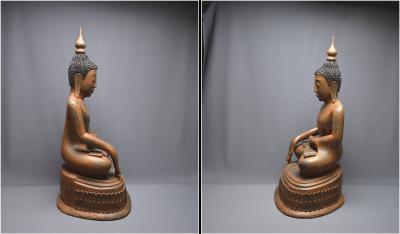 Birmanie - Bouddha Maravijaya en laque sec,  XVIIIème - XIXème siècle, Grand 2