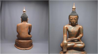 Birmanie - Bouddha Maravijaya en laque sec,  XVIIIème - XIXème siècle, Grand 2