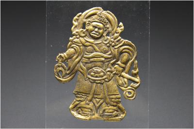 Tibet- Représentation d’un Lokapala en cuivre repoussé, XVIIIème - XIXème siècle 2