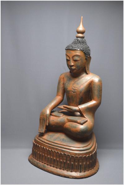Birmanie - Bouddha Maravijaya en laque sec,  XVIIIème - XIXème siècle, Grand 2