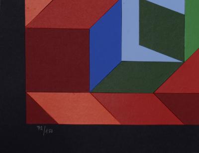 Victor VASARELY - Composition cinétique, 1978 - Collage original - Signé à la main 2