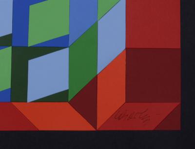 Victor VASARELY - Composition cinétique, 1978 - Collage original - Signé à la main 2
