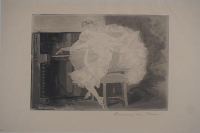 Paul Renouard - Danseuse au piano, 1893 - Gravure originale signée 2