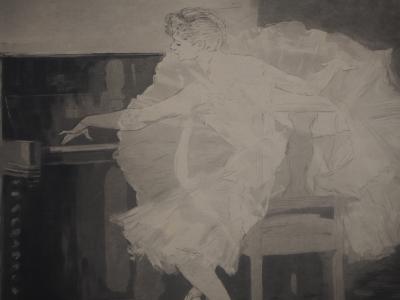 Paul Renouard - Danseuse au piano, 1893 - Gravure originale signée 2