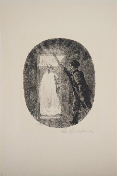 Paul Renouard - Hamlet et le spectre, 1893 - Gravure originale signée au crayon 2