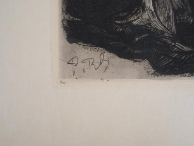Paul Renouard - Chevalier au repos, 1893 - Gravure originale signée au crayon 2